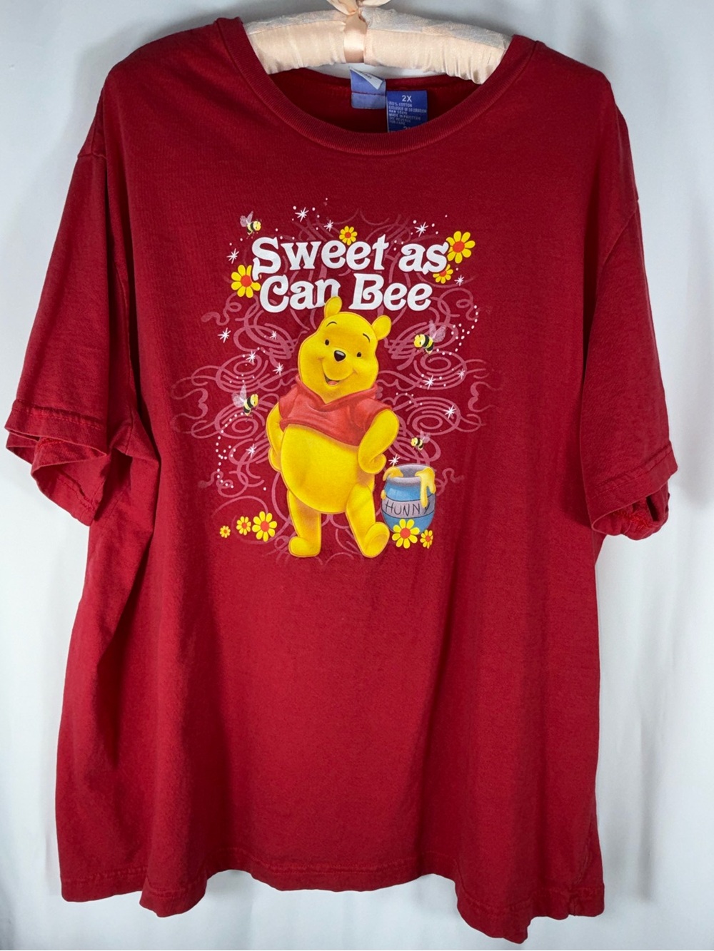 Vintage Disney Women’s Plus 2X Winnie-the-Pooh Red Short Sleeve Graphic Tee
